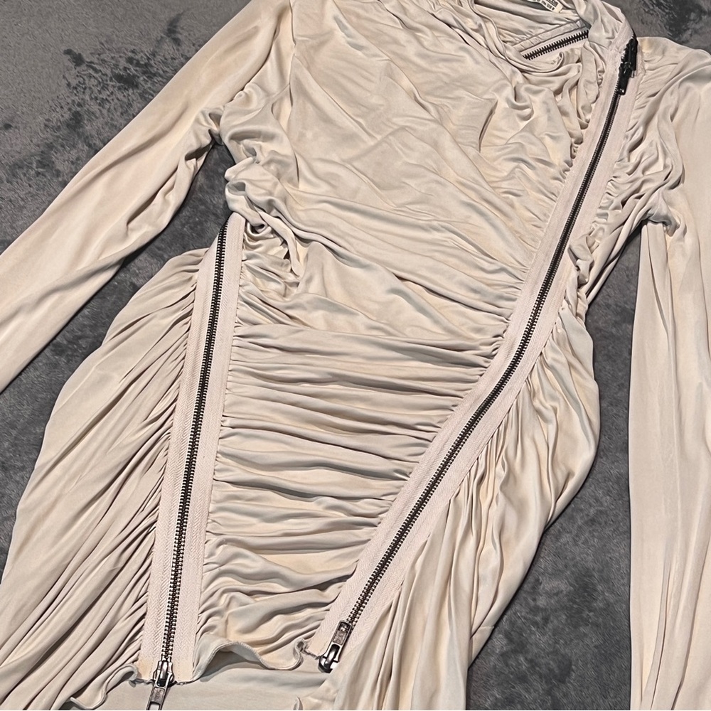 ALLSAINTS NWOT GISELE ROUCHED BODYCON ZIP DRESS - Picture 10 of 16